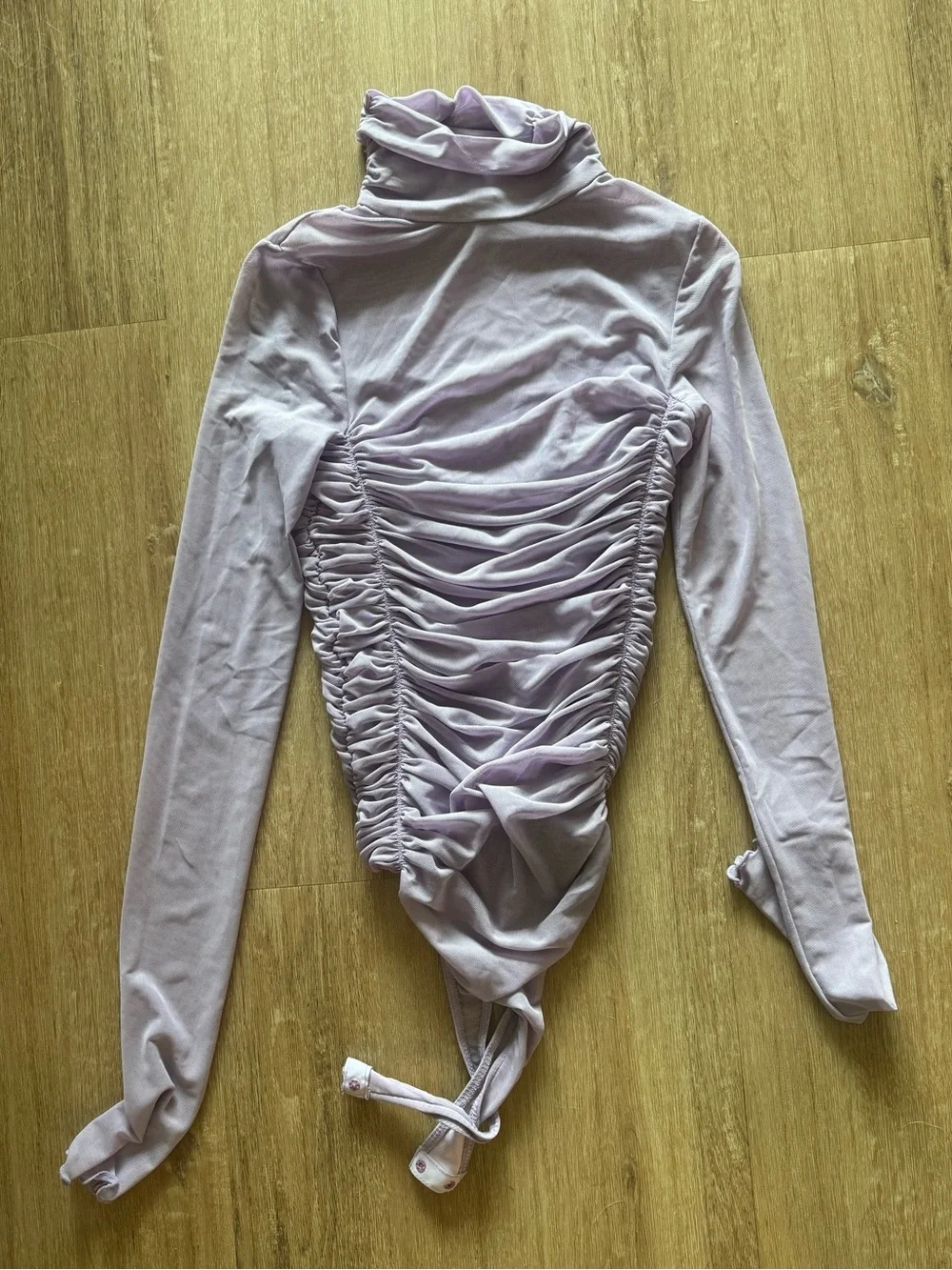 Free People Lavender Ruched Turtleneck Bodysuit